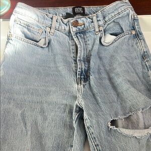 BDG Blue Relaxed Fit Jeans with Distressed Details rips and torn